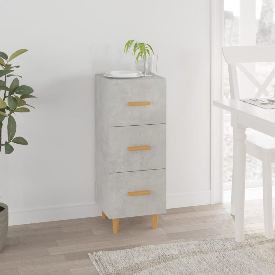 Dressoir 34,5X34X90 Cm Bewerkt Hout Betongrijs