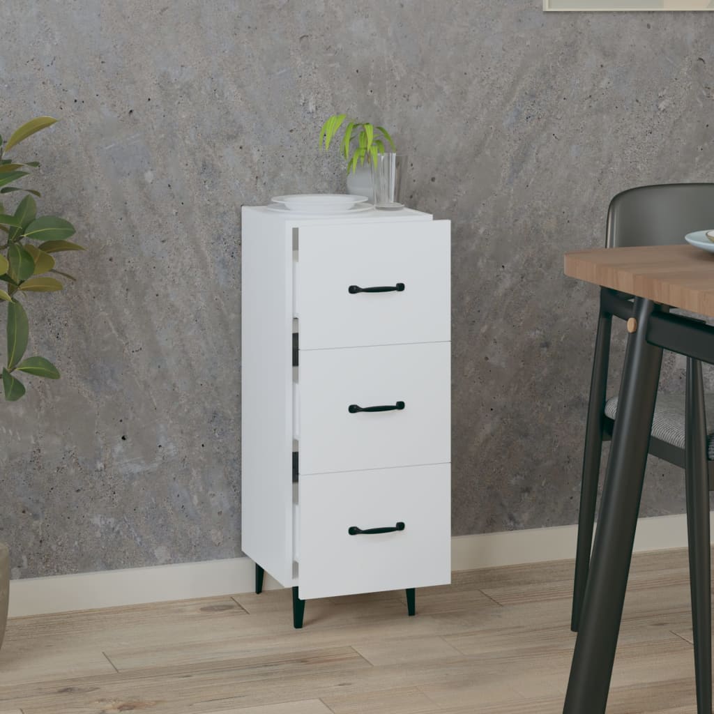 Dressoir 34,5X34X90 Cm Bewerkt Hout Wit