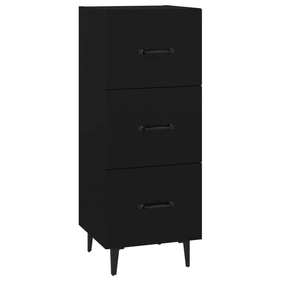 Dressoir 34,5X34X90 Cm Bewerkt Hout Zwart