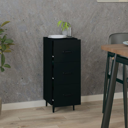 Dressoir 34,5X34X90 Cm Bewerkt Hout Zwart