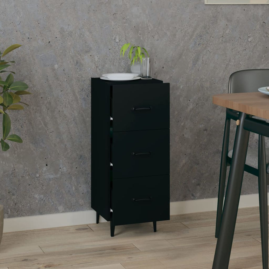 Dressoir 34,5X34X90 Cm Bewerkt Hout Zwart