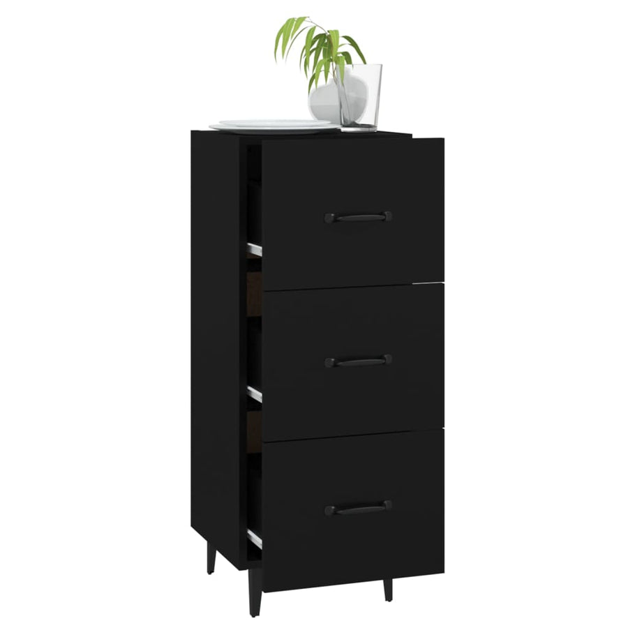 Dressoir 34,5X34X90 Cm Bewerkt Hout Zwart