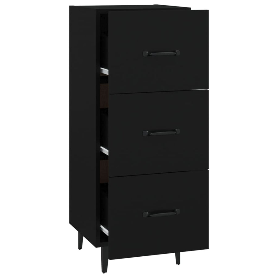 Dressoir 34,5X34X90 Cm Bewerkt Hout Zwart
