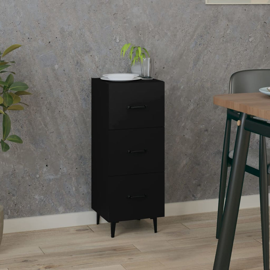Dressoir 34,5X34X90 Cm Bewerkt Hout Zwart