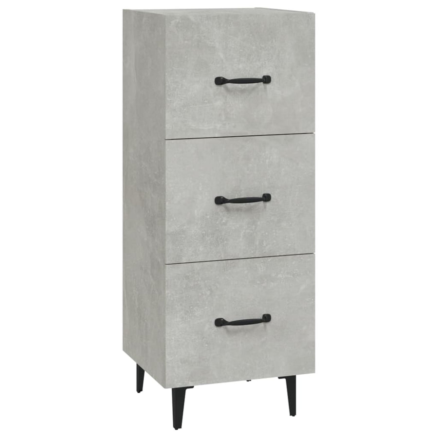 Dressoir 34,5X34X90 Cm Bewerkt Hout Betongrijs