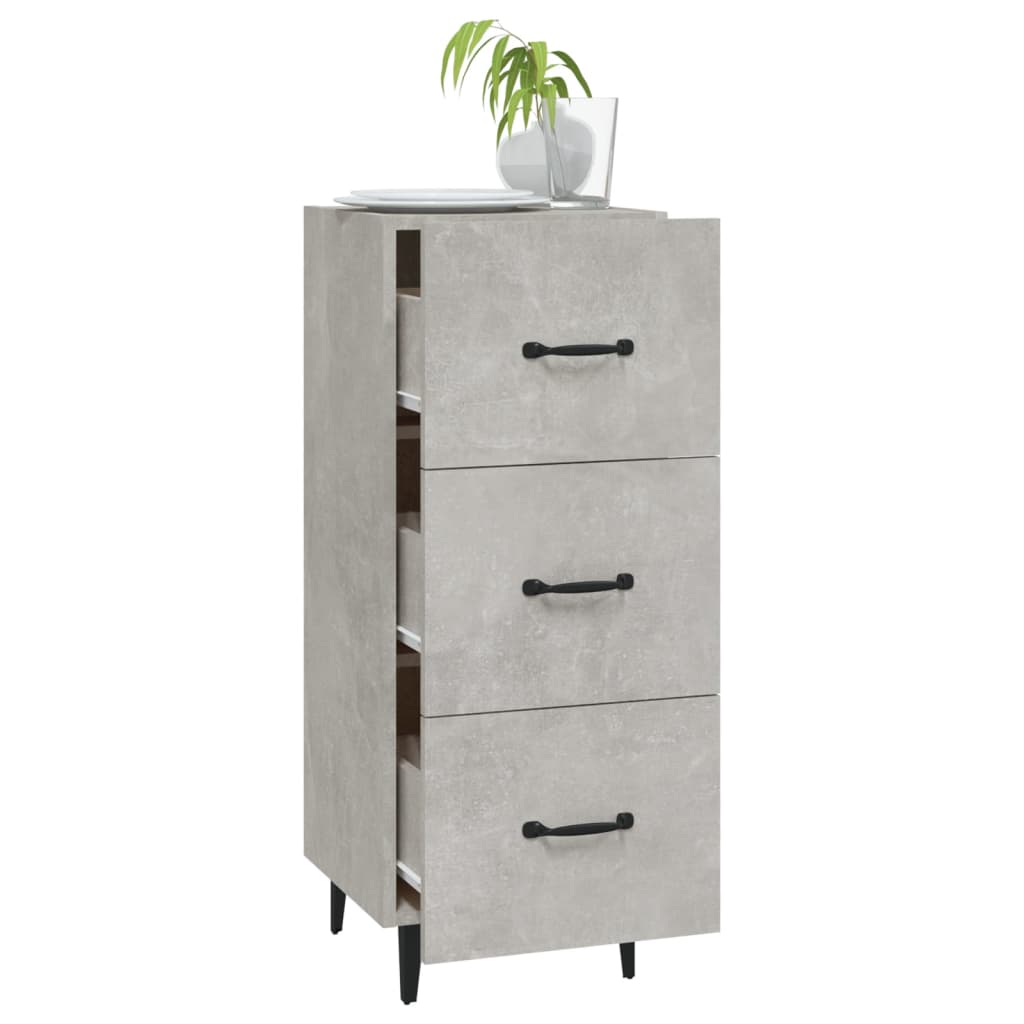 Dressoir 34,5X34X90 Cm Bewerkt Hout Betongrijs