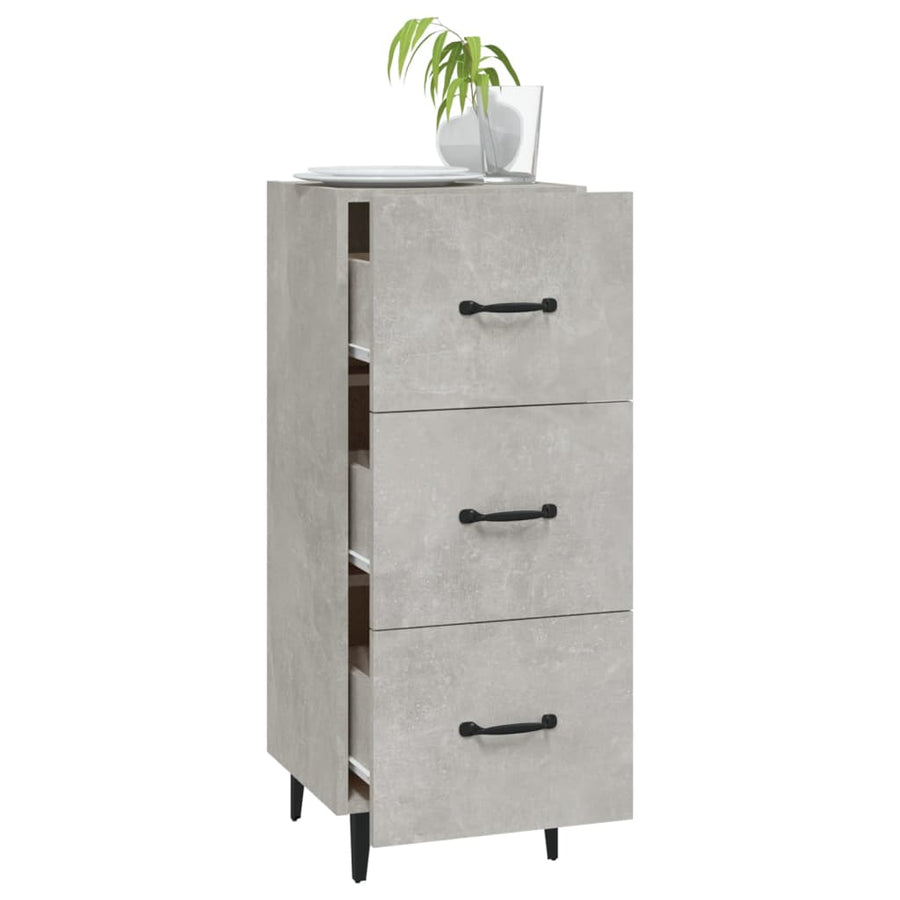 Dressoir 34,5X34X90 Cm Bewerkt Hout Betongrijs