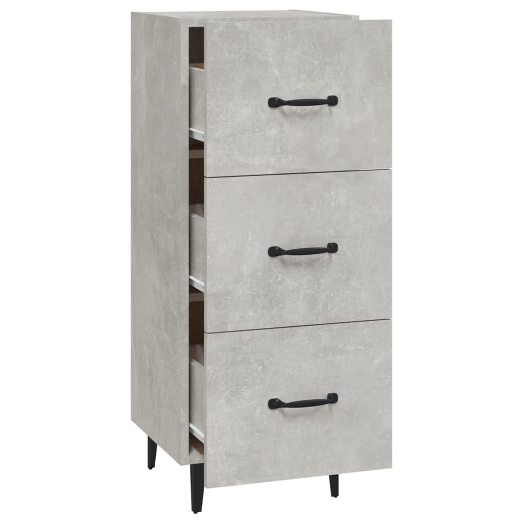 Dressoir 34,5X34X90 Cm Bewerkt Hout Betongrijs