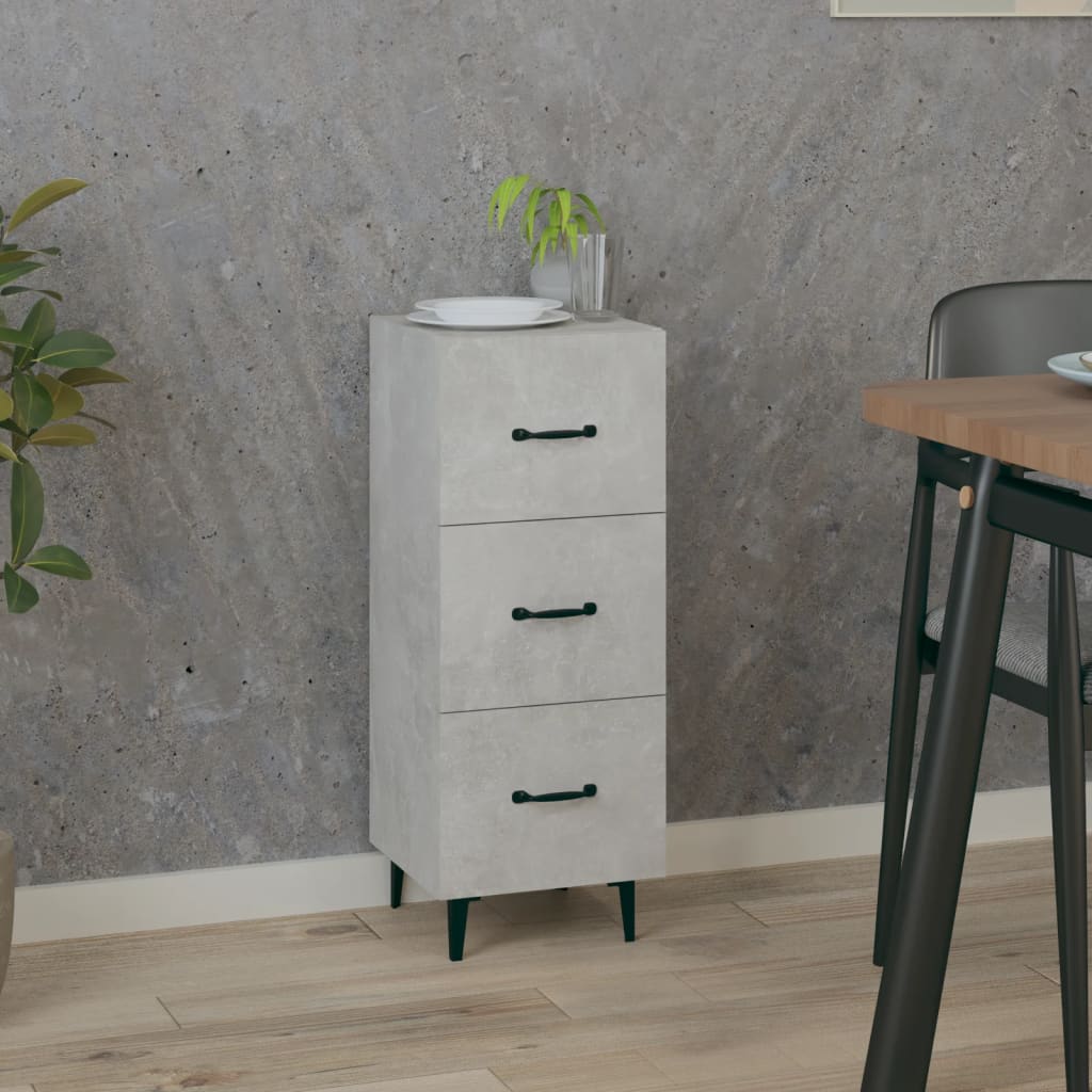 Dressoir 34,5X34X90 Cm Bewerkt Hout Betongrijs