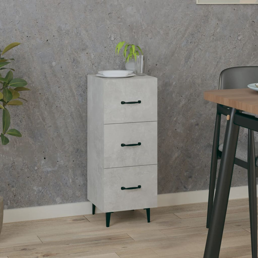 Dressoir 34,5X34X90 Cm Bewerkt Hout Betongrijs