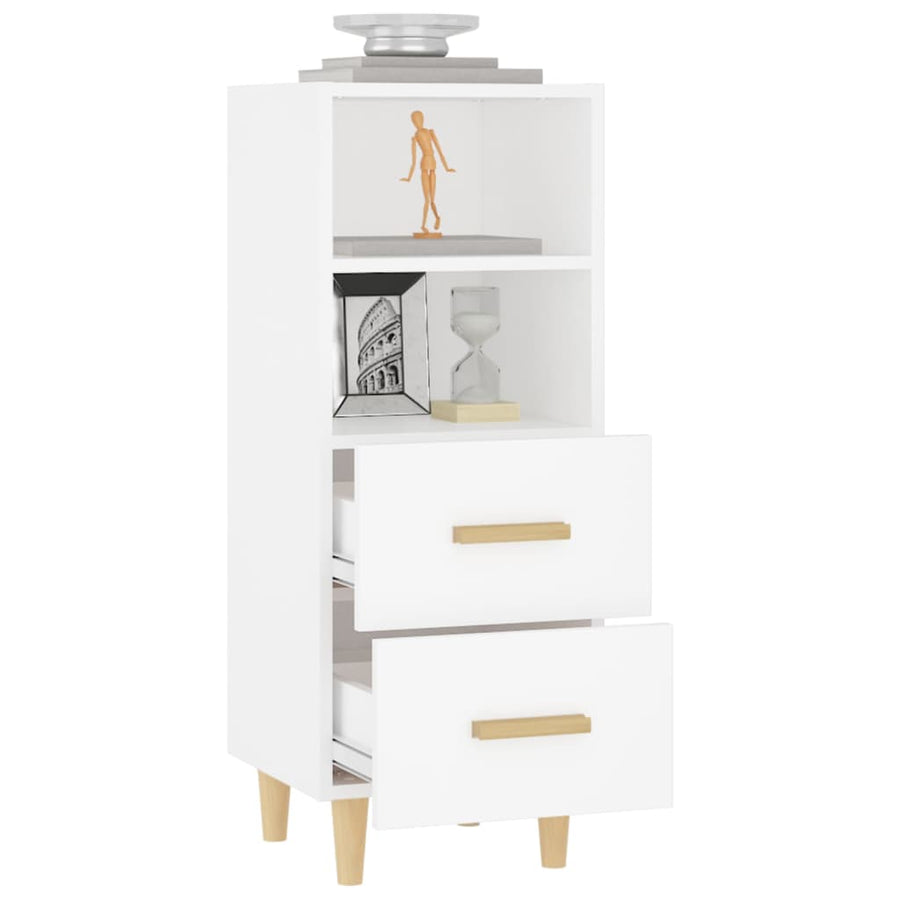 Dressoir 34,5X34X90 Cm Bewerkt Hout Wit