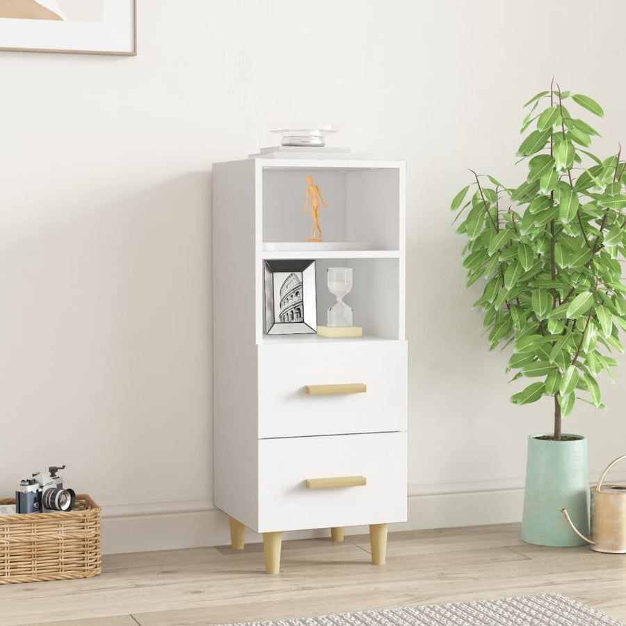 Dressoir 34,5X34X90 Cm Bewerkt Hout Wit