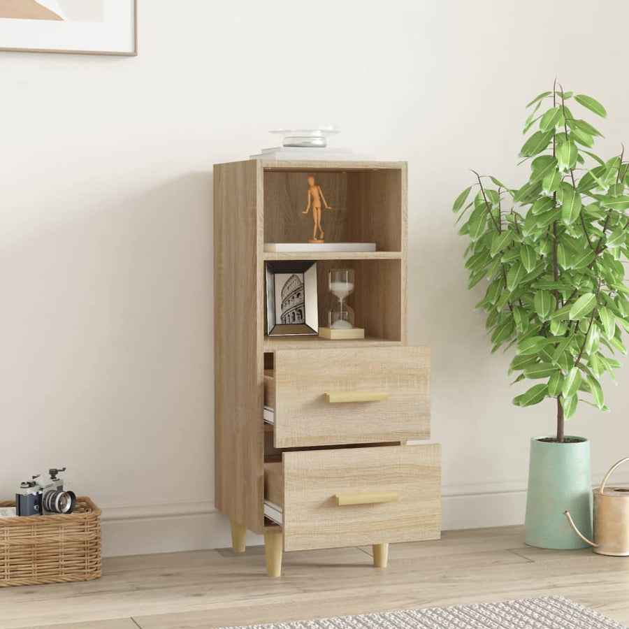 Dressoir 34,5x34x90 cm bewerkt hout sonoma eikenkleurig