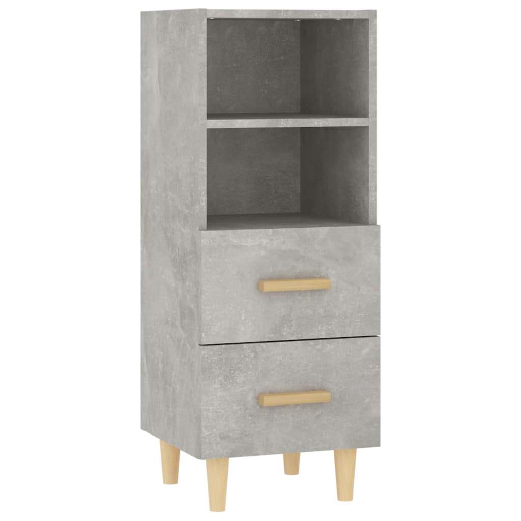 Dressoir 34,5X34X90 Cm Bewerkt Hout Betongrijs