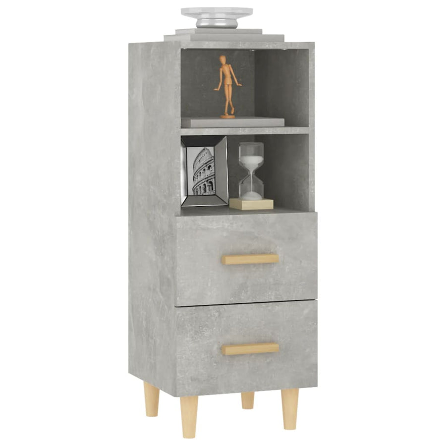 Dressoir 34,5X34X90 Cm Bewerkt Hout Betongrijs