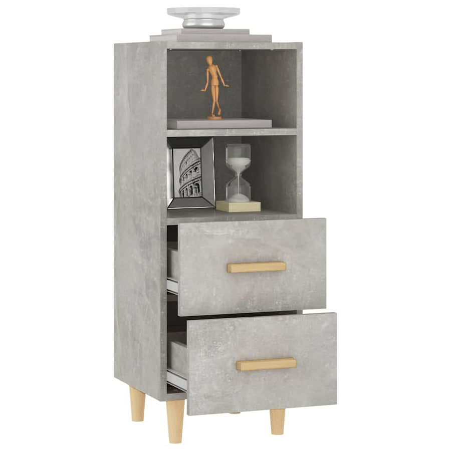 Dressoir 34,5X34X90 Cm Bewerkt Hout Betongrijs
