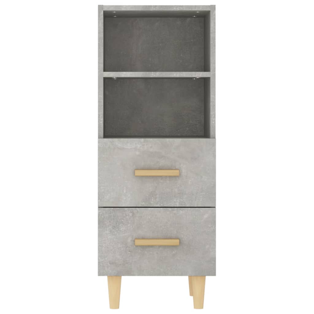 Dressoir 34,5X34X90 Cm Bewerkt Hout Betongrijs