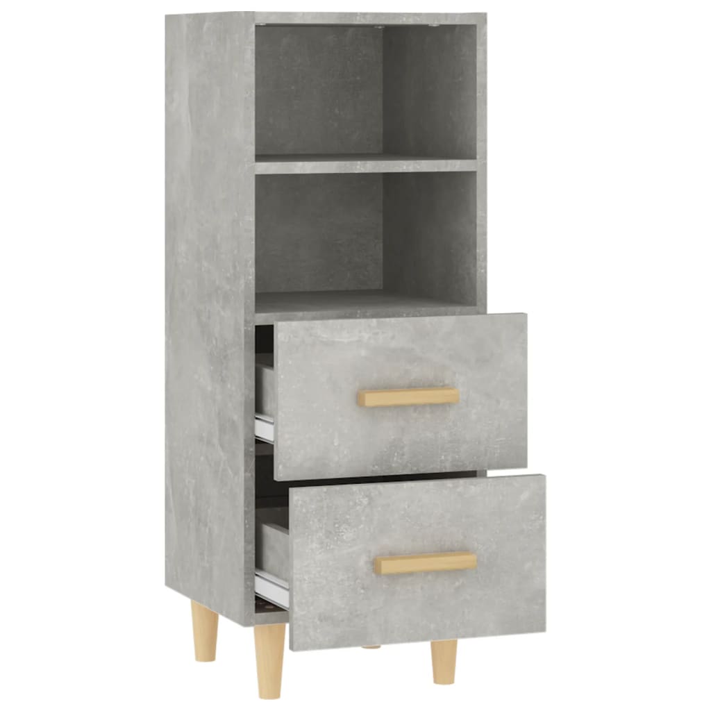Dressoir 34,5X34X90 Cm Bewerkt Hout Betongrijs