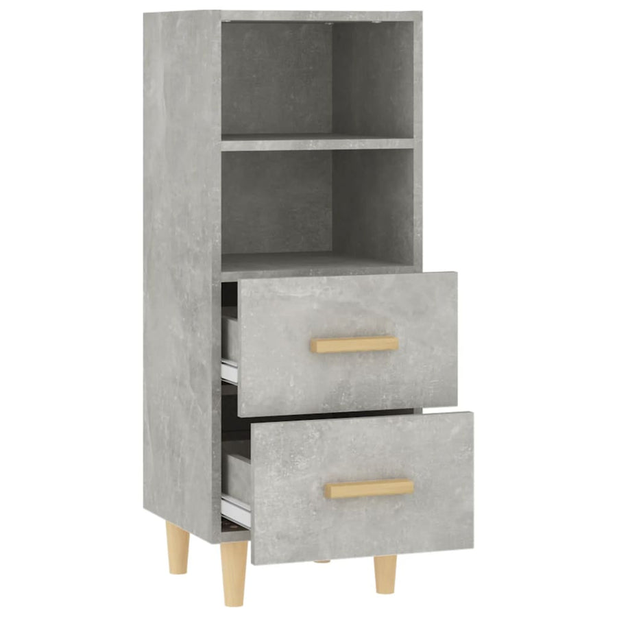 Dressoir 34,5X34X90 Cm Bewerkt Hout Betongrijs