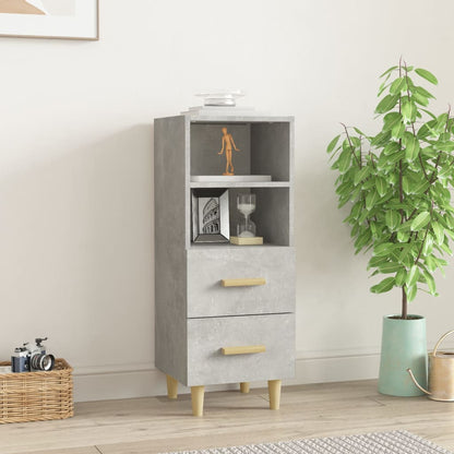 Dressoir 34,5X34X90 Cm Bewerkt Hout Betongrijs