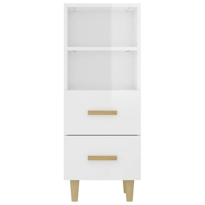 Dressoir 34,5X34X90 Cm Bewerkt Hout Hoogglans Wit