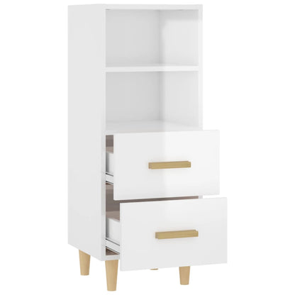 Dressoir 34,5X34X90 Cm Bewerkt Hout Hoogglans Wit