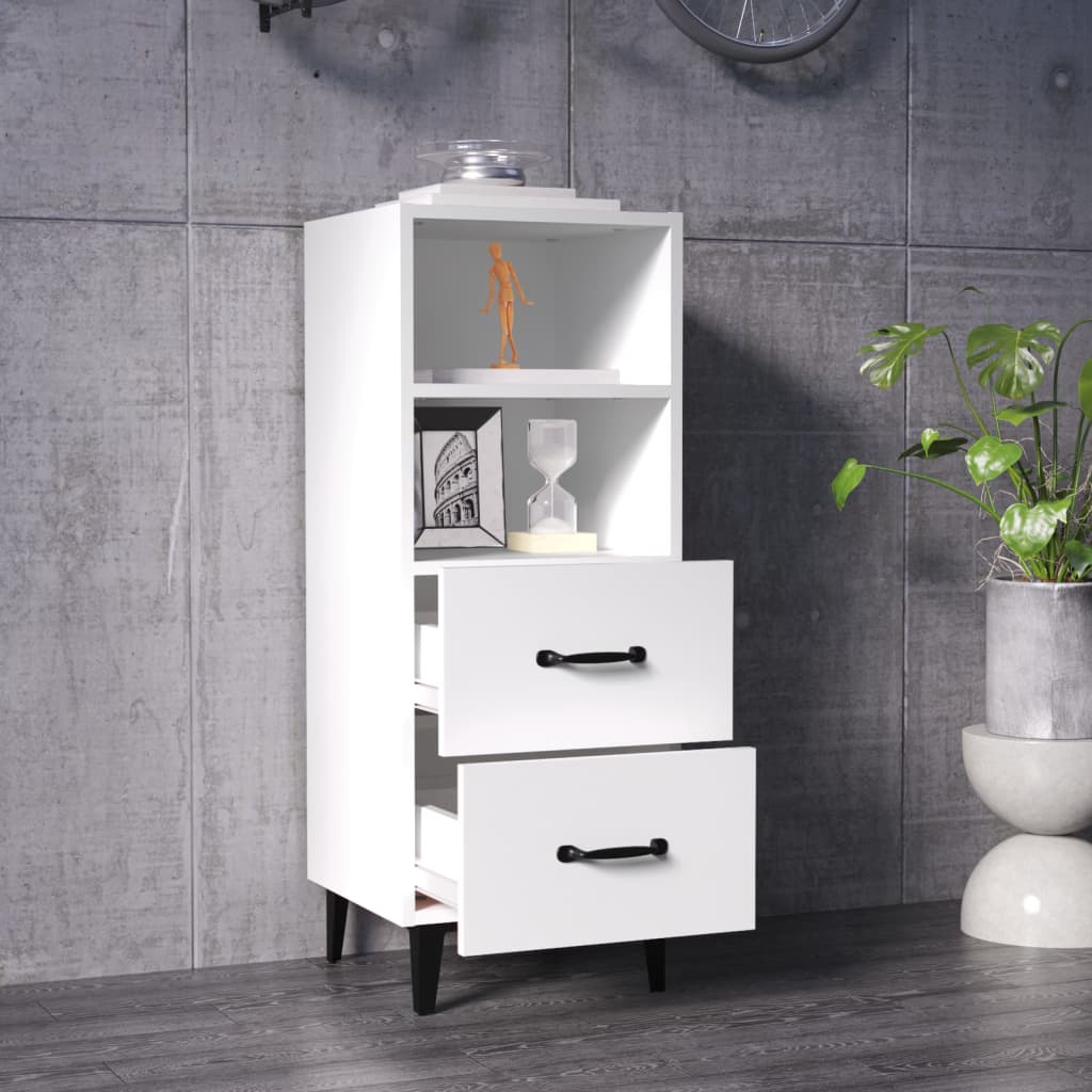 Dressoir 34,5X34X90 Cm Bewerkt Hout Wit
