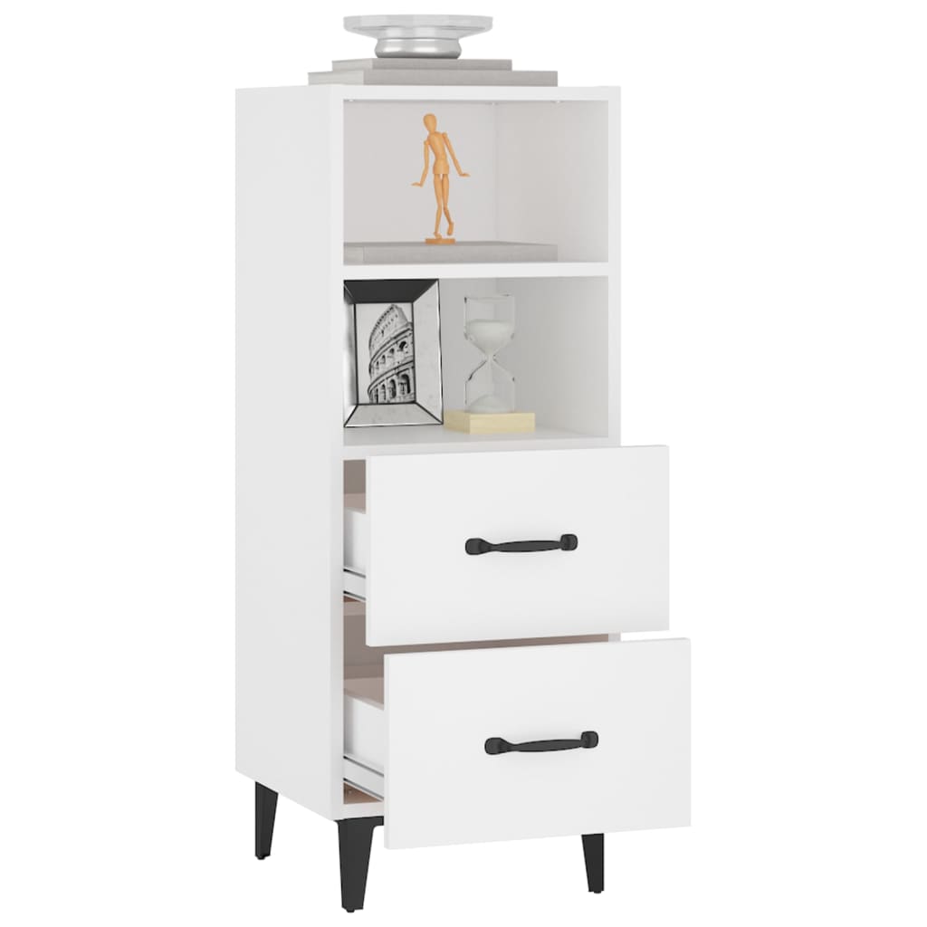 Dressoir 34,5X34X90 Cm Bewerkt Hout Wit