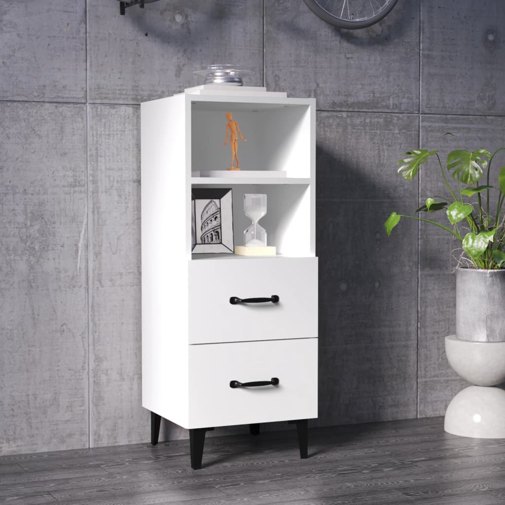 Dressoir 34,5X34X90 Cm Bewerkt Hout Wit