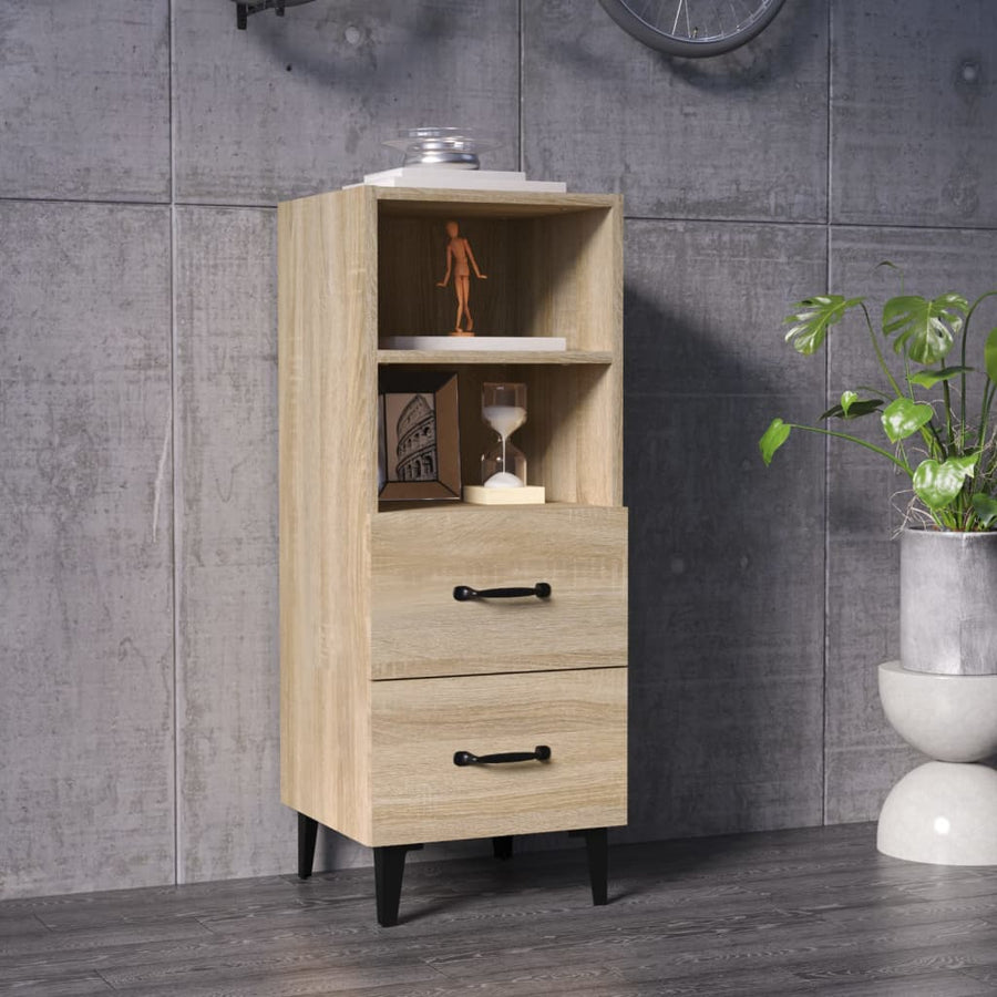 Dressoir 34,5x34x90 cm bewerkt hout sonoma eikenkleurig