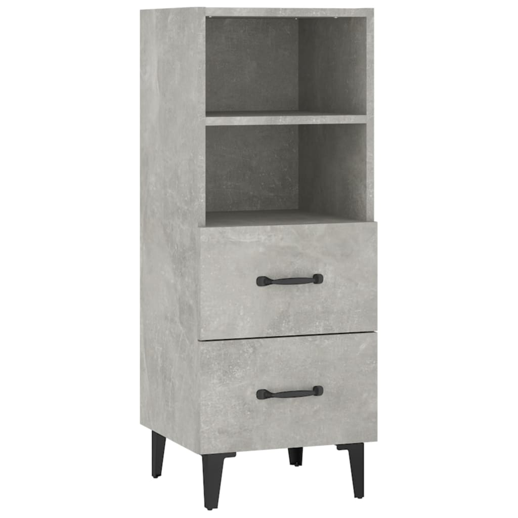 Dressoir 34,5X34X90 Cm Bewerkt Hout Betongrijs