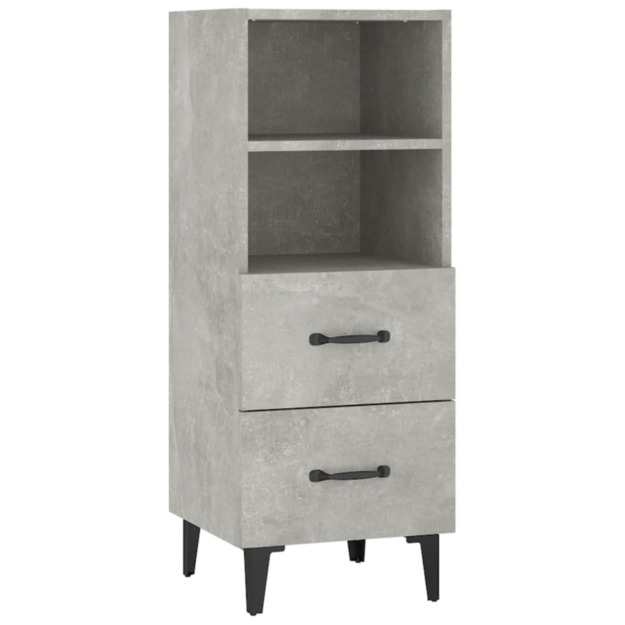 Dressoir 34,5X34X90 Cm Bewerkt Hout Betongrijs