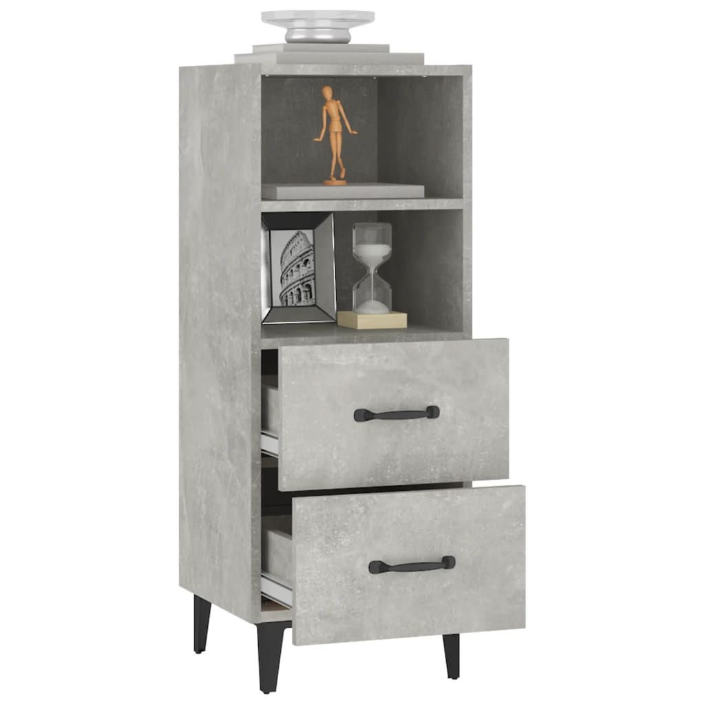 Dressoir 34,5X34X90 Cm Bewerkt Hout Betongrijs