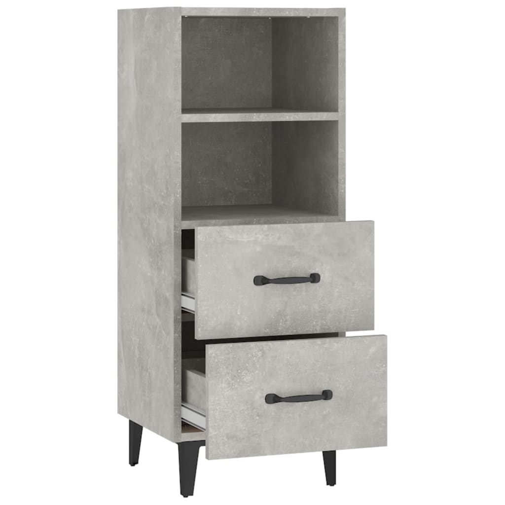 Dressoir 34,5X34X90 Cm Bewerkt Hout Betongrijs