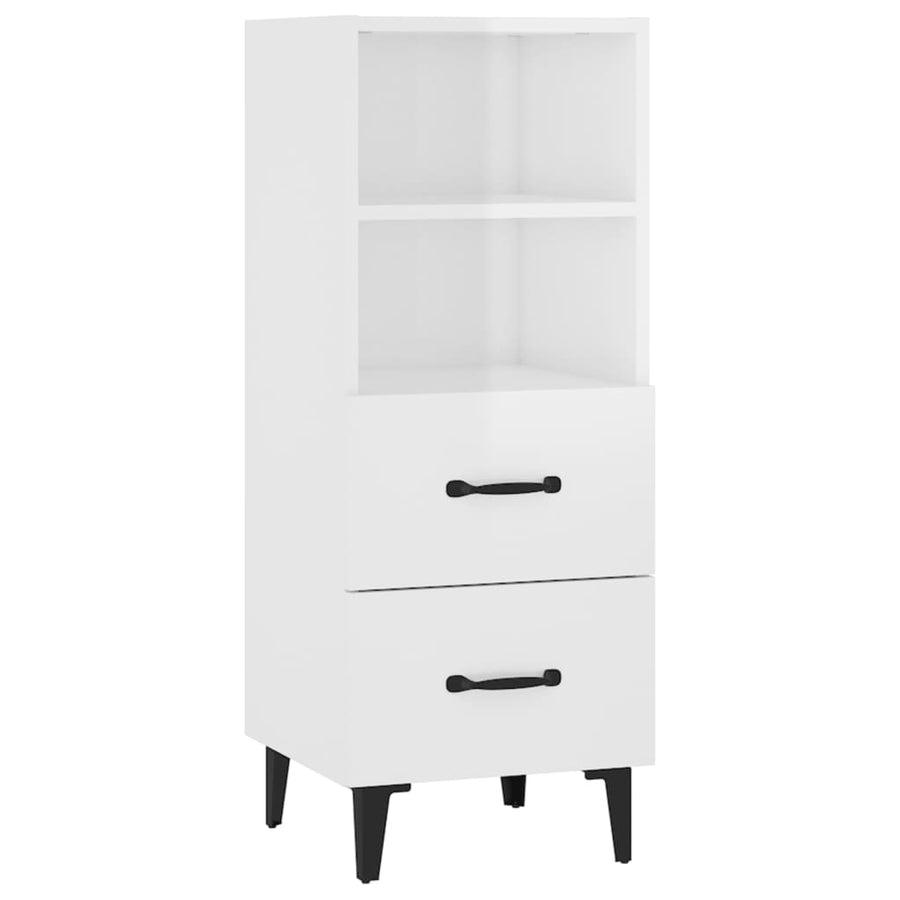 Dressoir 34,5X34X90 Cm Bewerkt Hout Hoogglans Wit