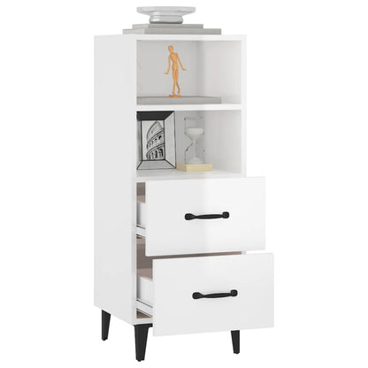Dressoir 34,5X34X90 Cm Bewerkt Hout Hoogglans Wit