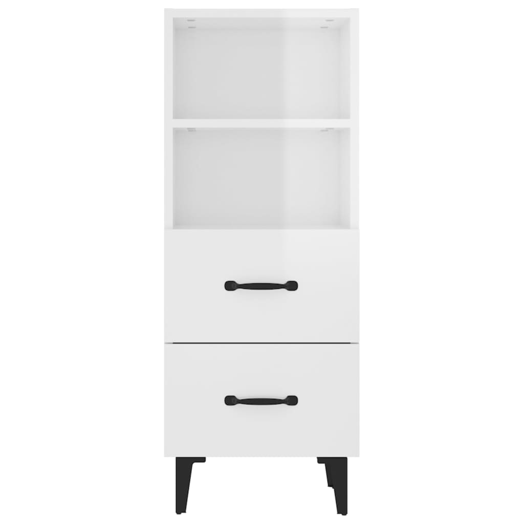 Dressoir 34,5X34X90 Cm Bewerkt Hout Hoogglans Wit