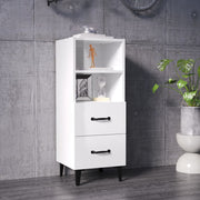 Dressoir 34,5x34x90 cm bewerkt hout hoogglans wit