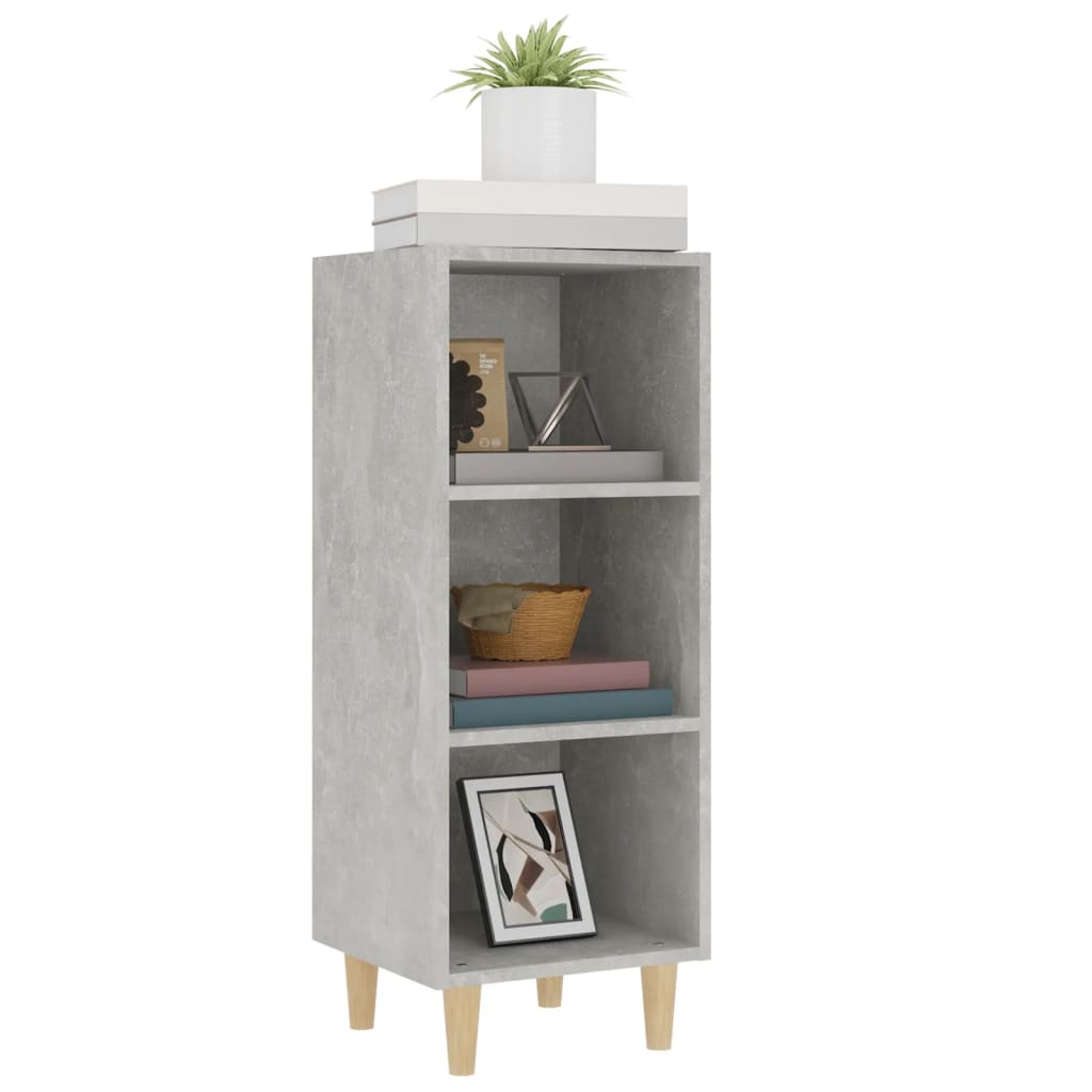 Dressoir 34,5X32,5X90 Cm Bewerkt Hout Betongrijs