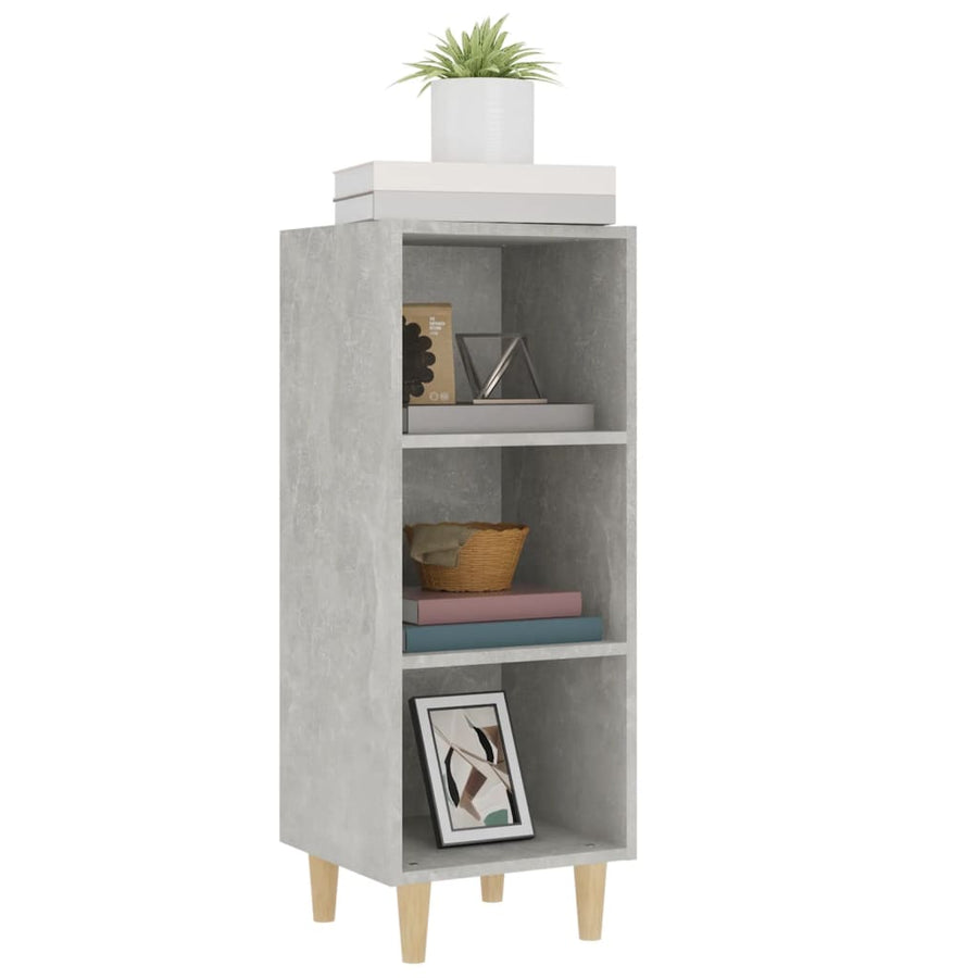 Dressoir 34,5X32,5X90 Cm Bewerkt Hout Betongrijs