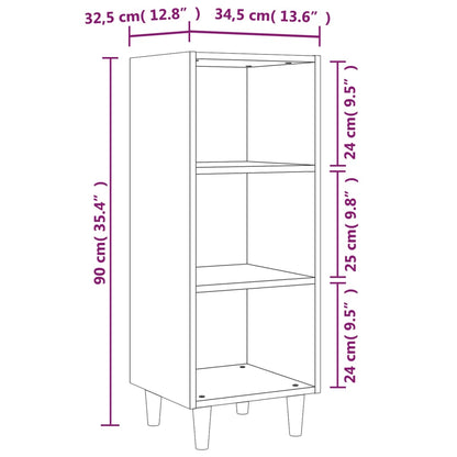 Dressoir 34,5X32,5X90 Cm Bewerkt Hout Betongrijs