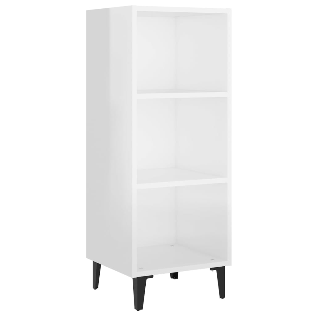 Dressoir 34,5X32,5X90 Cm Bewerkt Hout Hoogglans Wit
