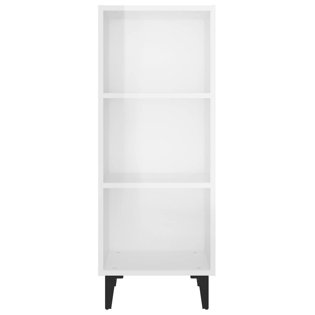 Dressoir 34,5X32,5X90 Cm Bewerkt Hout Hoogglans Wit