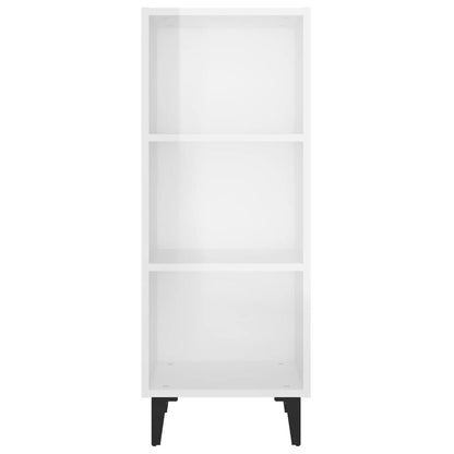 Dressoir 34,5X32,5X90 Cm Bewerkt Hout Hoogglans Wit