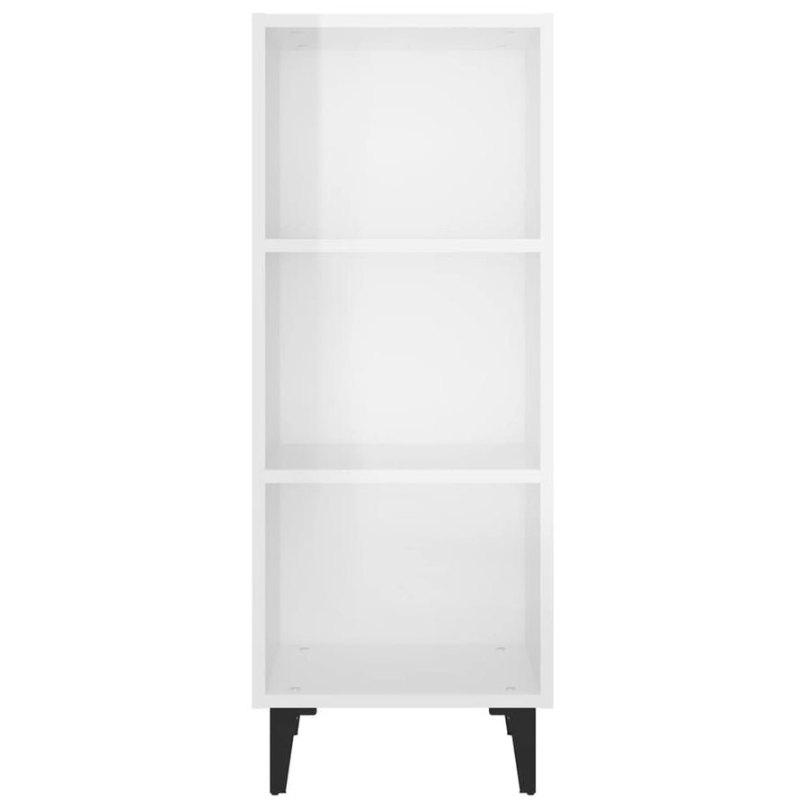 Dressoir 34,5X32,5X90 Cm Bewerkt Hout Hoogglans Wit