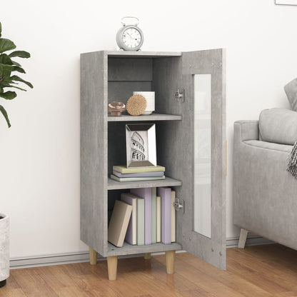 Dressoir 34,5X34X90 Cm Bewerkt Hout Betongrijs
