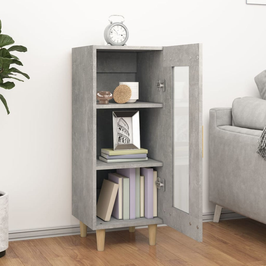 Dressoir 34,5X34X90 Cm Bewerkt Hout Betongrijs