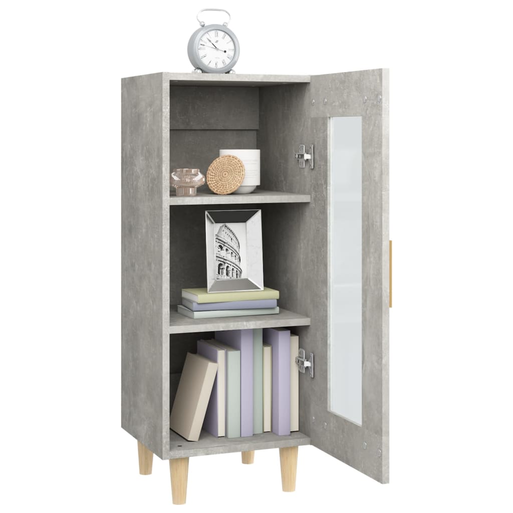 Dressoir 34,5X34X90 Cm Bewerkt Hout Betongrijs