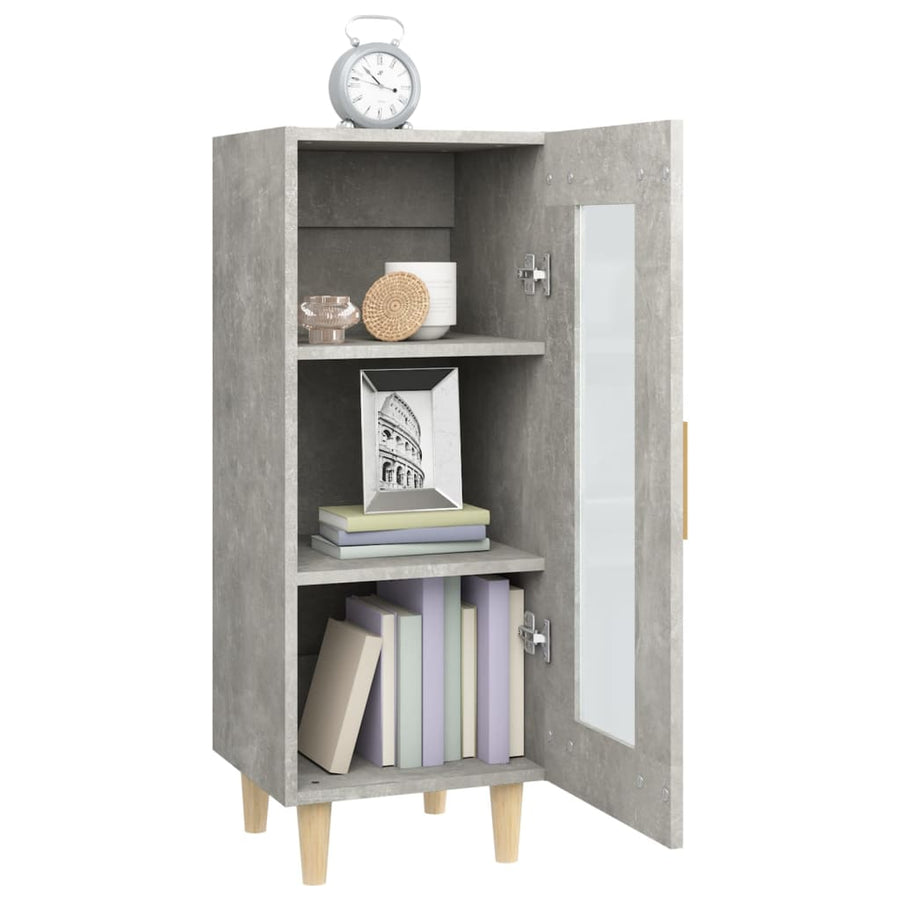 Dressoir 34,5X34X90 Cm Bewerkt Hout Betongrijs