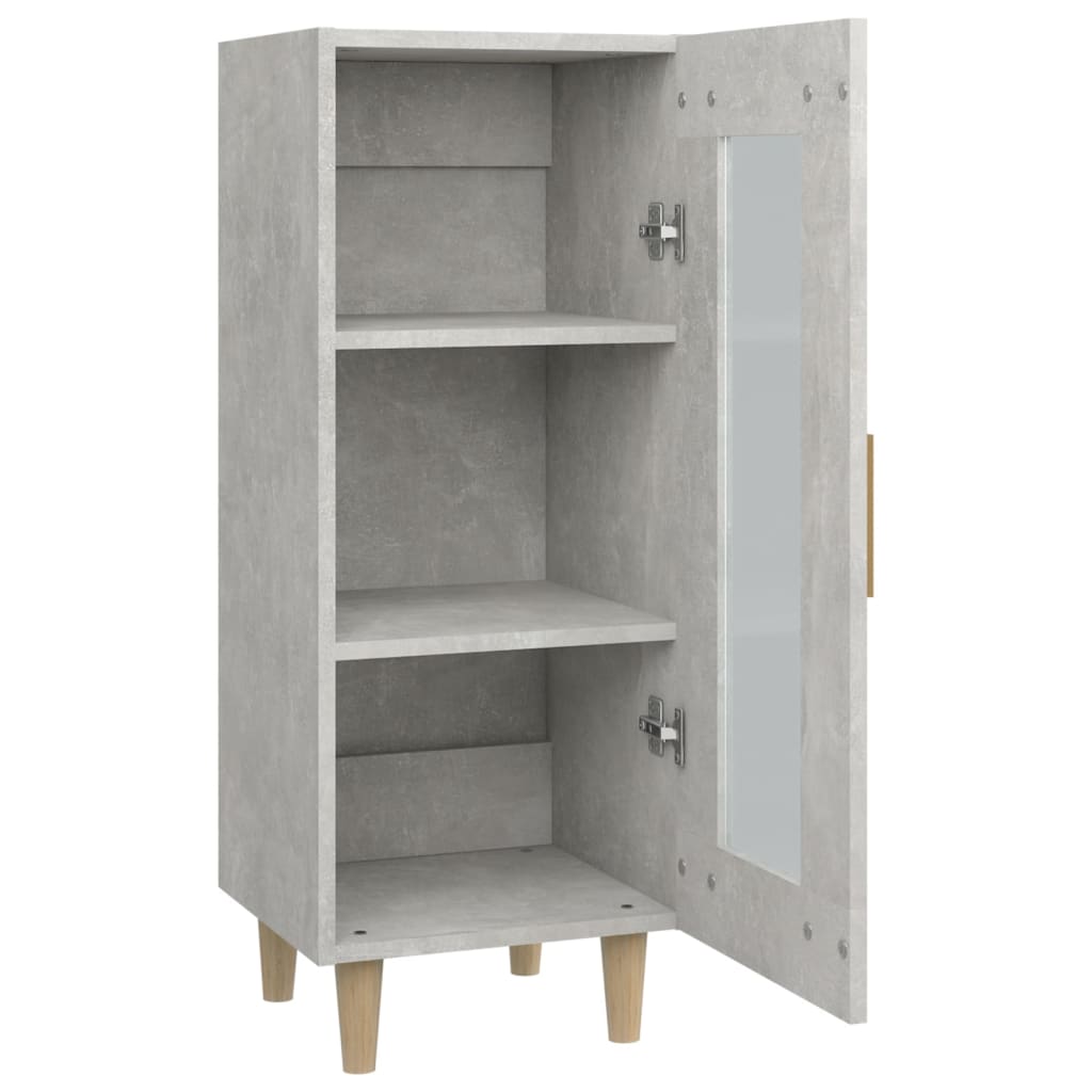 Dressoir 34,5X34X90 Cm Bewerkt Hout Betongrijs
